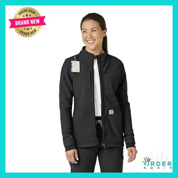 Modern Fit Fleece Jacket Rugged Flex Stretch Water Repellent Workwear - Picture 5 of 8